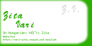 zita vari business card